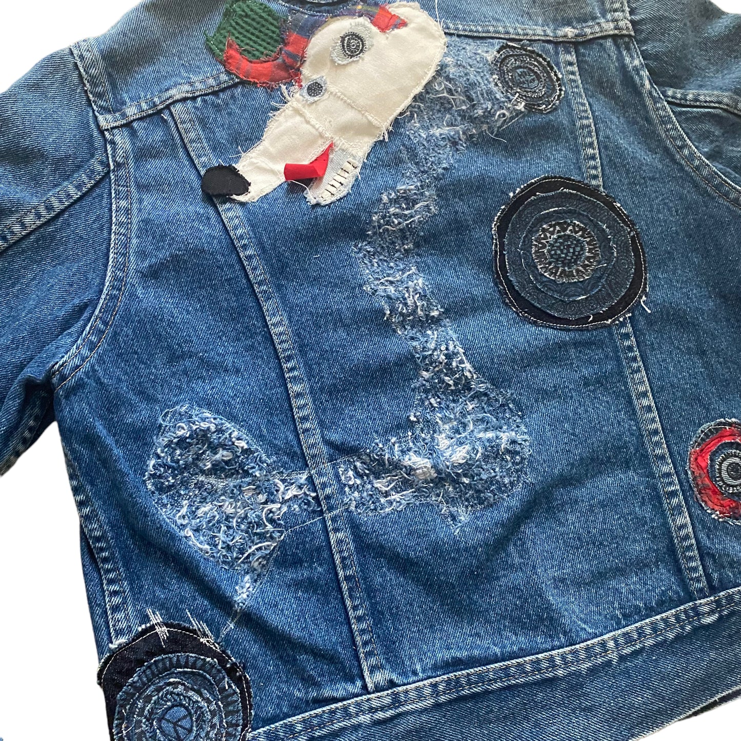 デニムジャケット-HREdayam Patchwork&Circle MANDARA&MxxkyPaint-