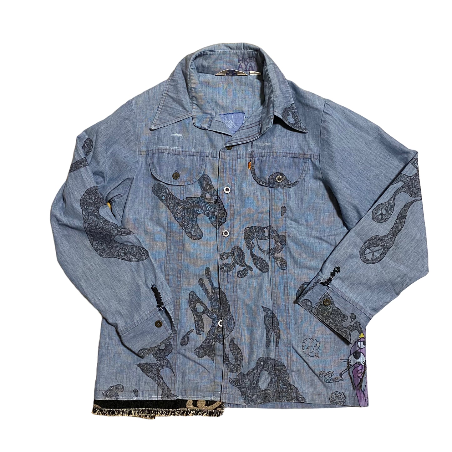 シャンブレーシャツ-NAGARERU HREdayam Paint-/Levis
