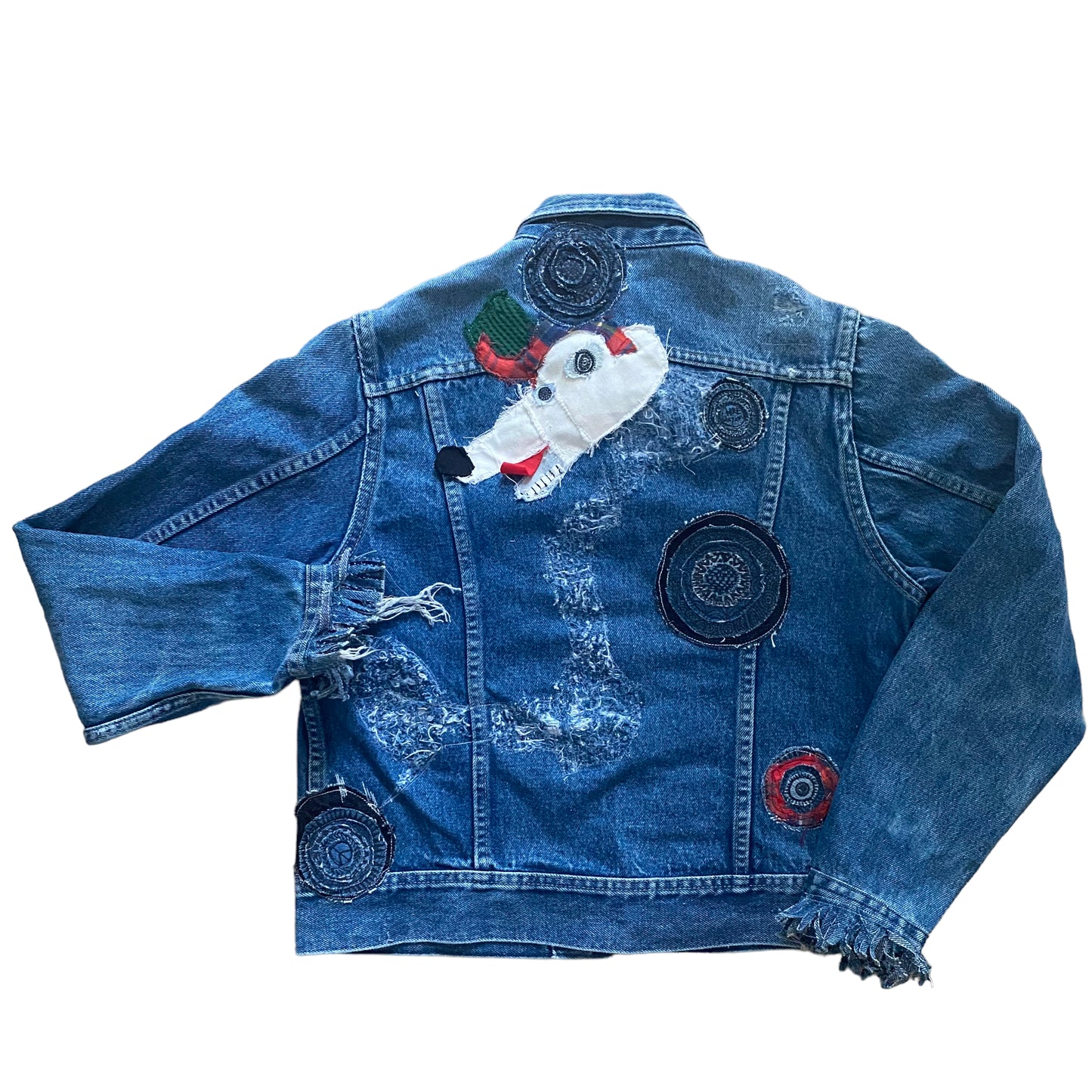 デニムジャケット-HREdayam Patchwork&Circle MANDARA&MxxkyPaint-