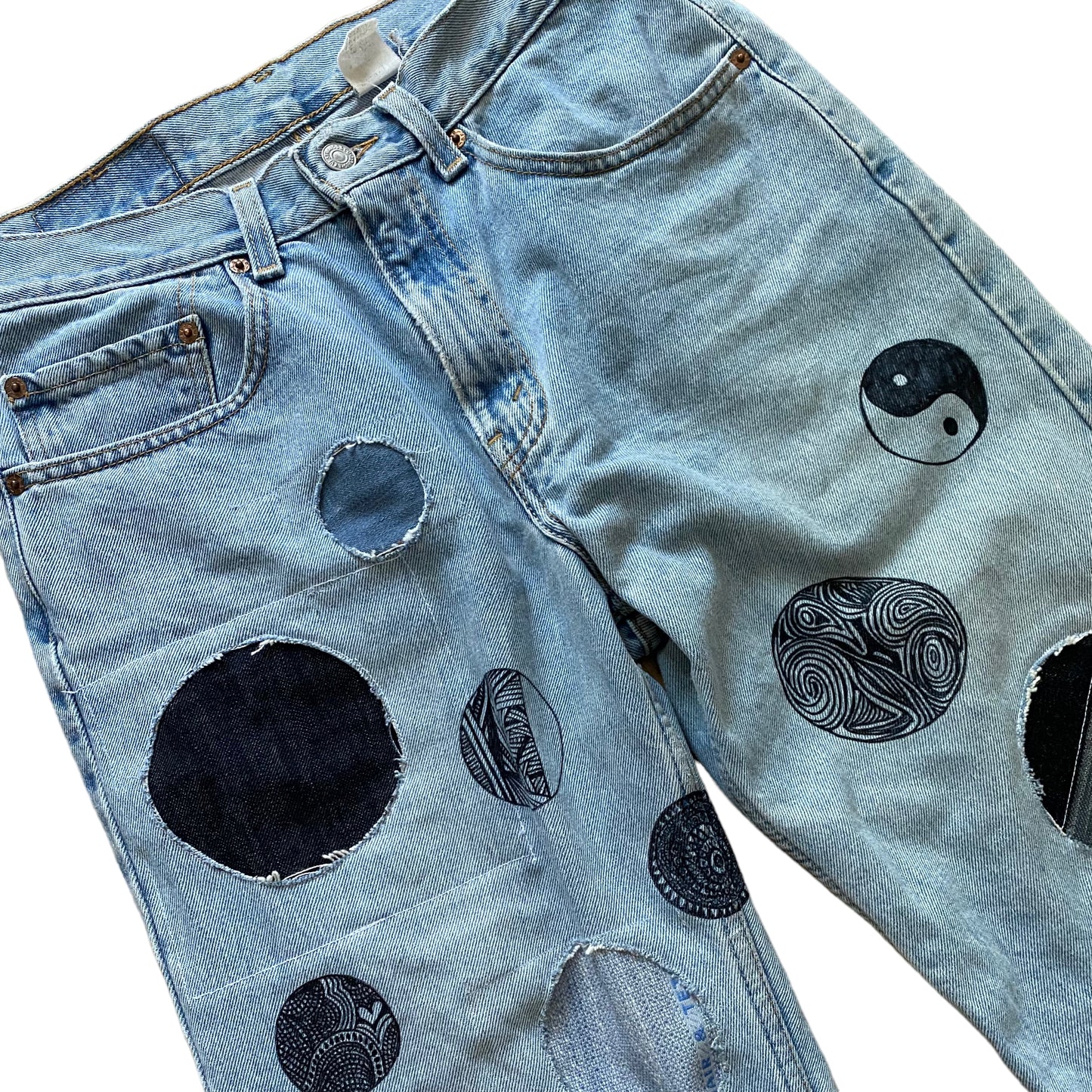 デニムパンツ-HREdayam DOT REmake Patchwork&Paint-/Levis