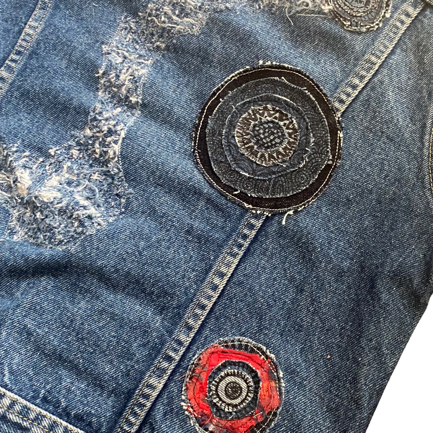 デニムジャケット-HREdayam Patchwork&Circle MANDARA&MxxkyPaint-