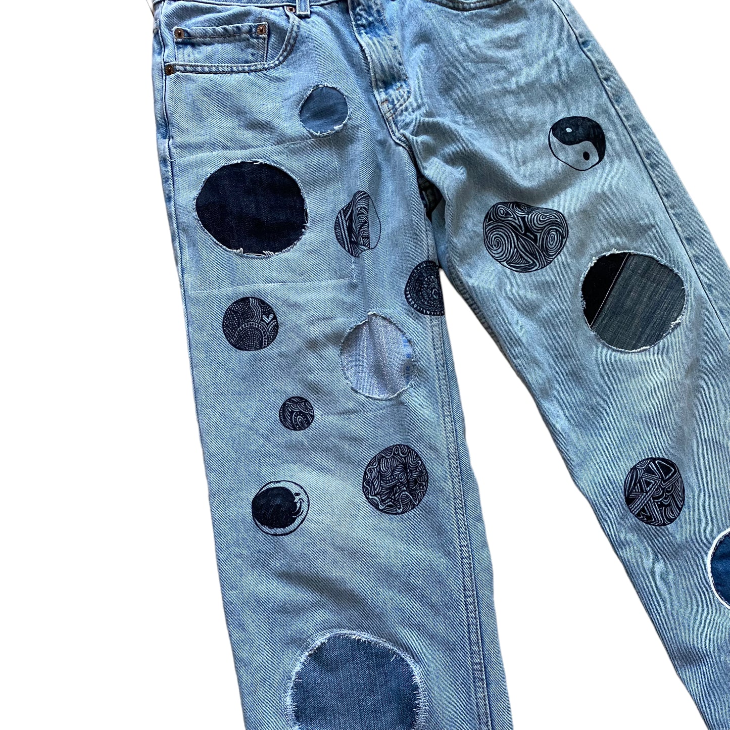 デニムパンツ-HREdayam DOT REmake Patchwork&Paint-/Levis