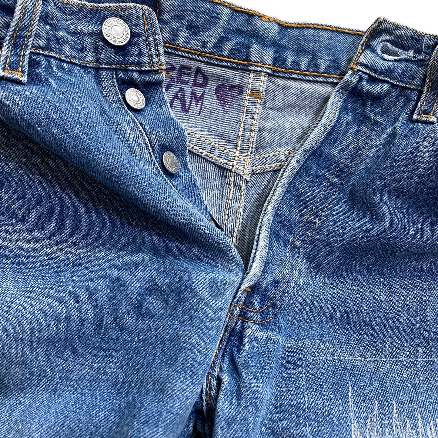 501デニムパンツ- Round&Square Patchwork Arrange-/Levis(リーバイス)