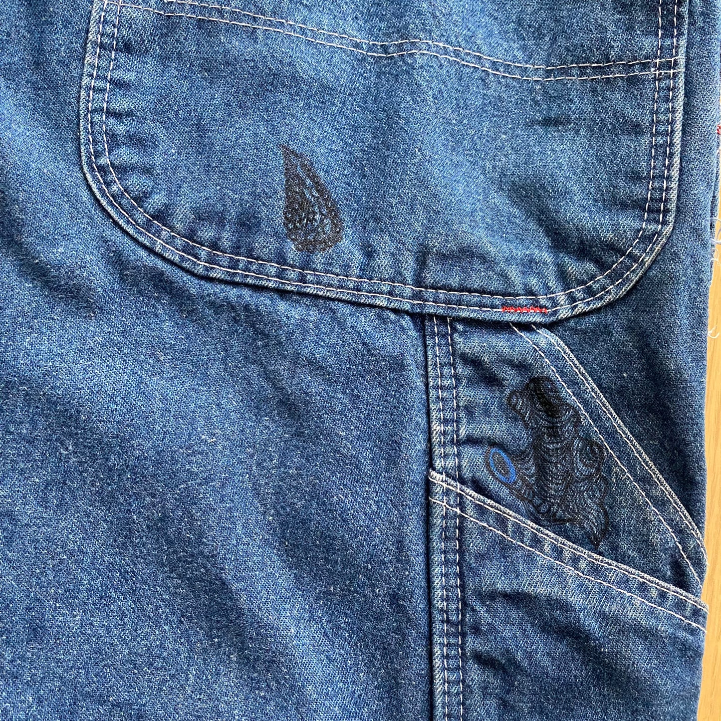 デニムオーバーオール-HREdayam Paint Arrange-/Dickies