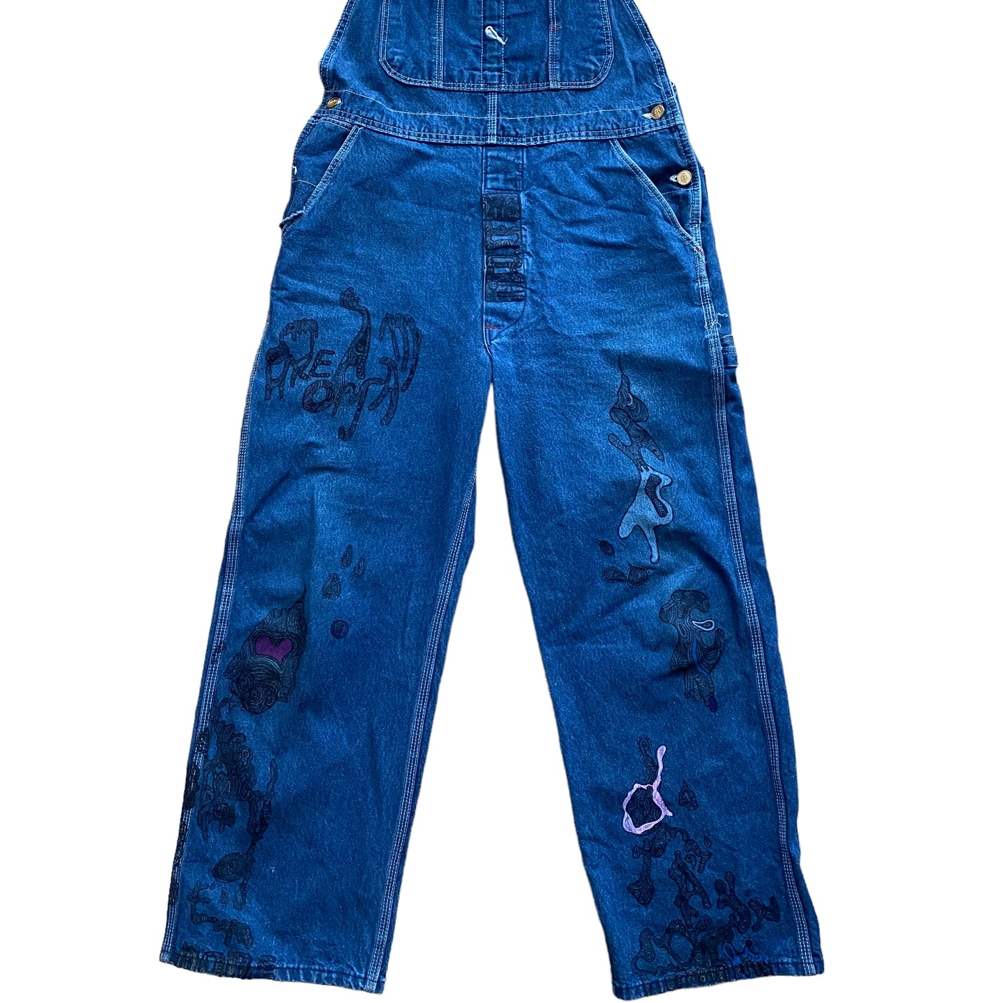 デニムオーバーオール-HREdayam Paint Arrange-/Dickies