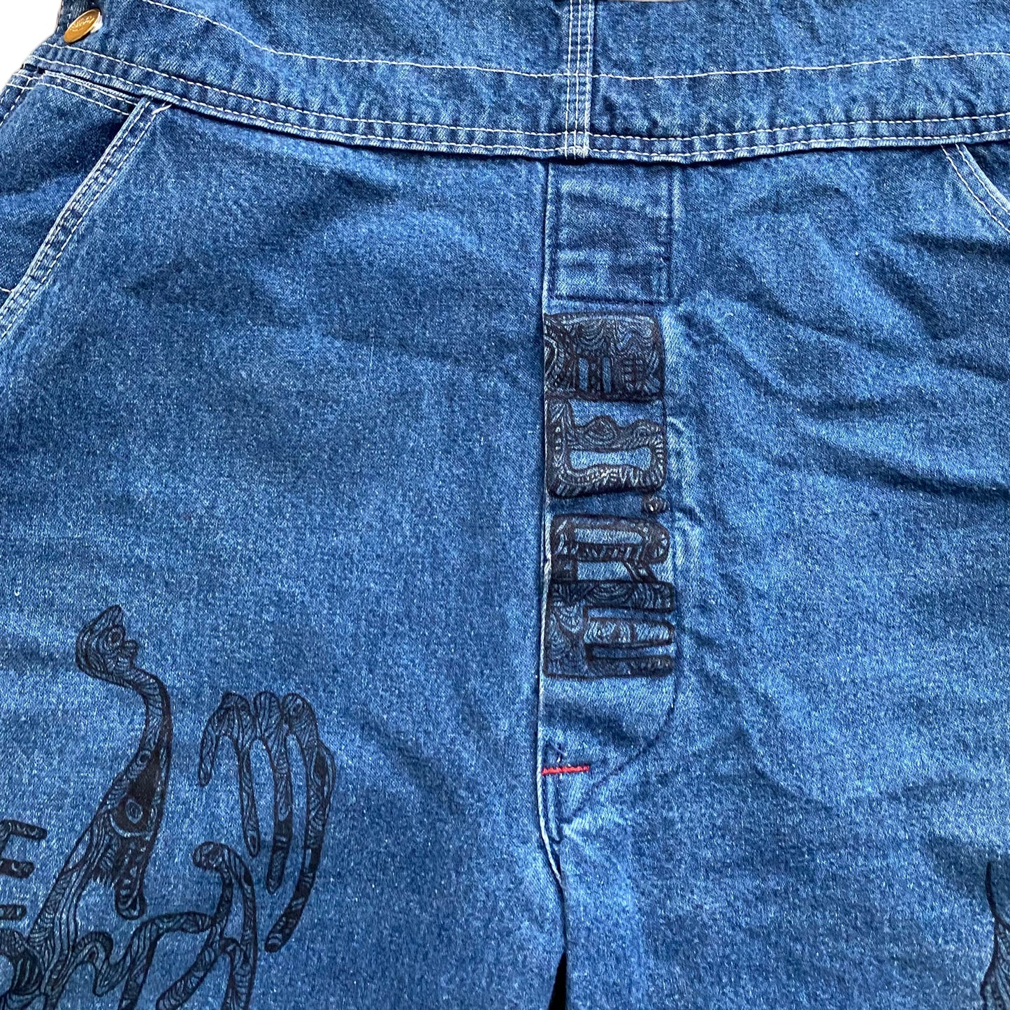 デニムオーバーオール-HREdayam Paint Arrange-/Dickies