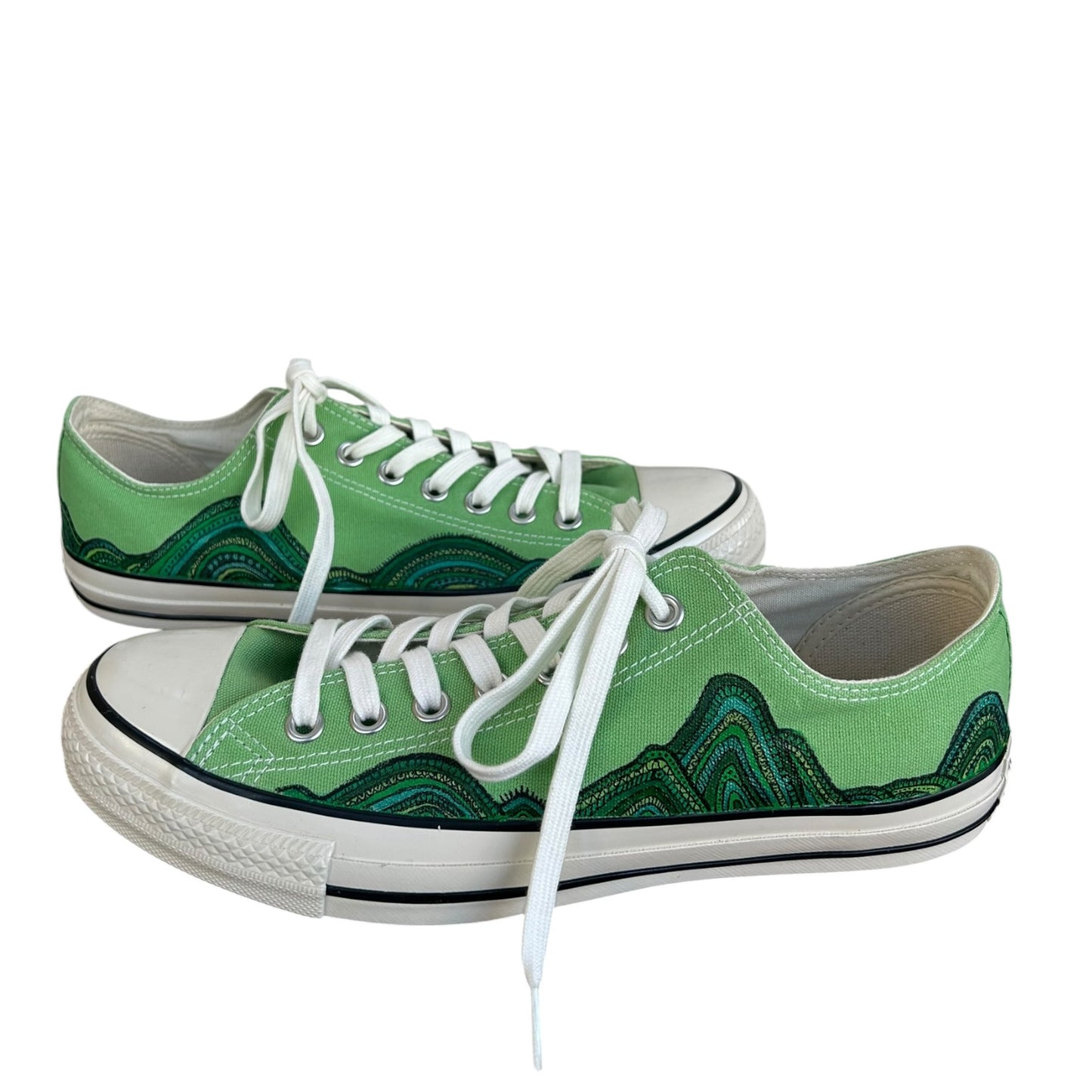 Paitnt Sneaker 『Green Colorful Waves』