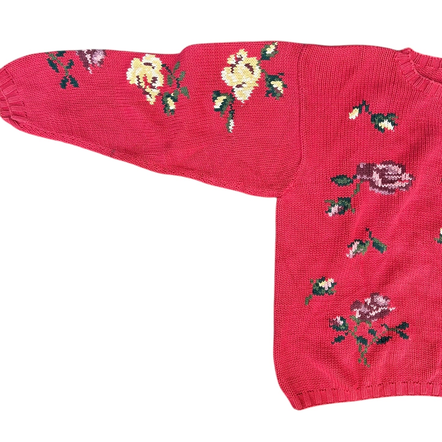 コットンニットセーター／OLD EDDIE BOUER「Delicately scattered flowers」