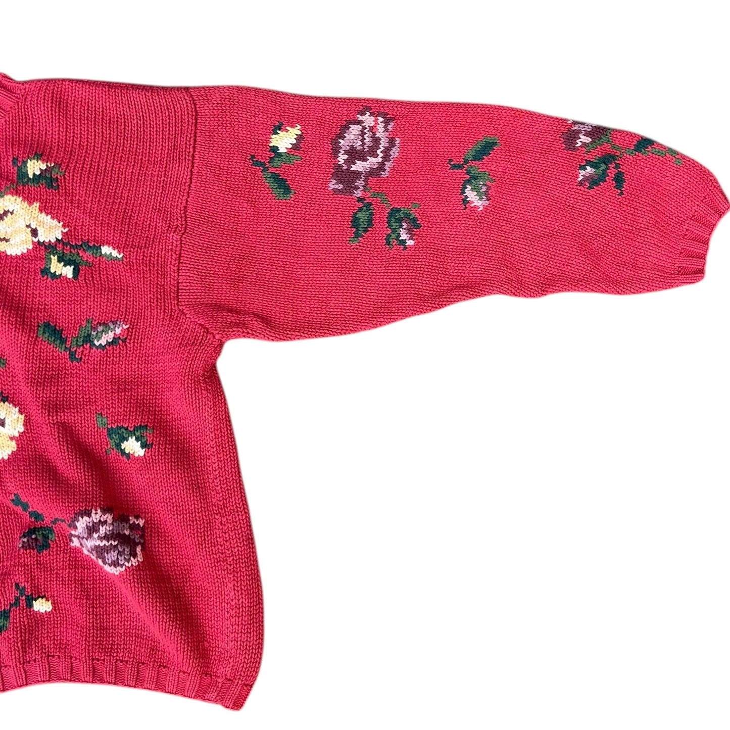 コットンニットセーター／OLD EDDIE BOUER「Delicately scattered flowers」