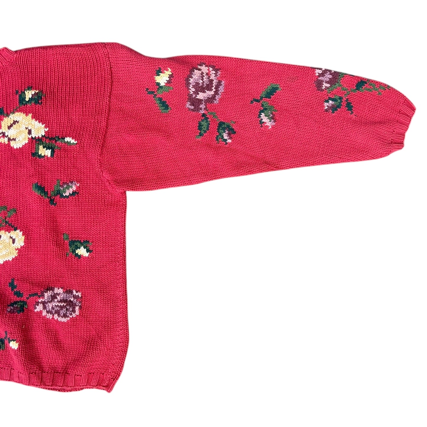 コットンニットセーター／OLD EDDIE BOUER「Delicately scattered flowers」