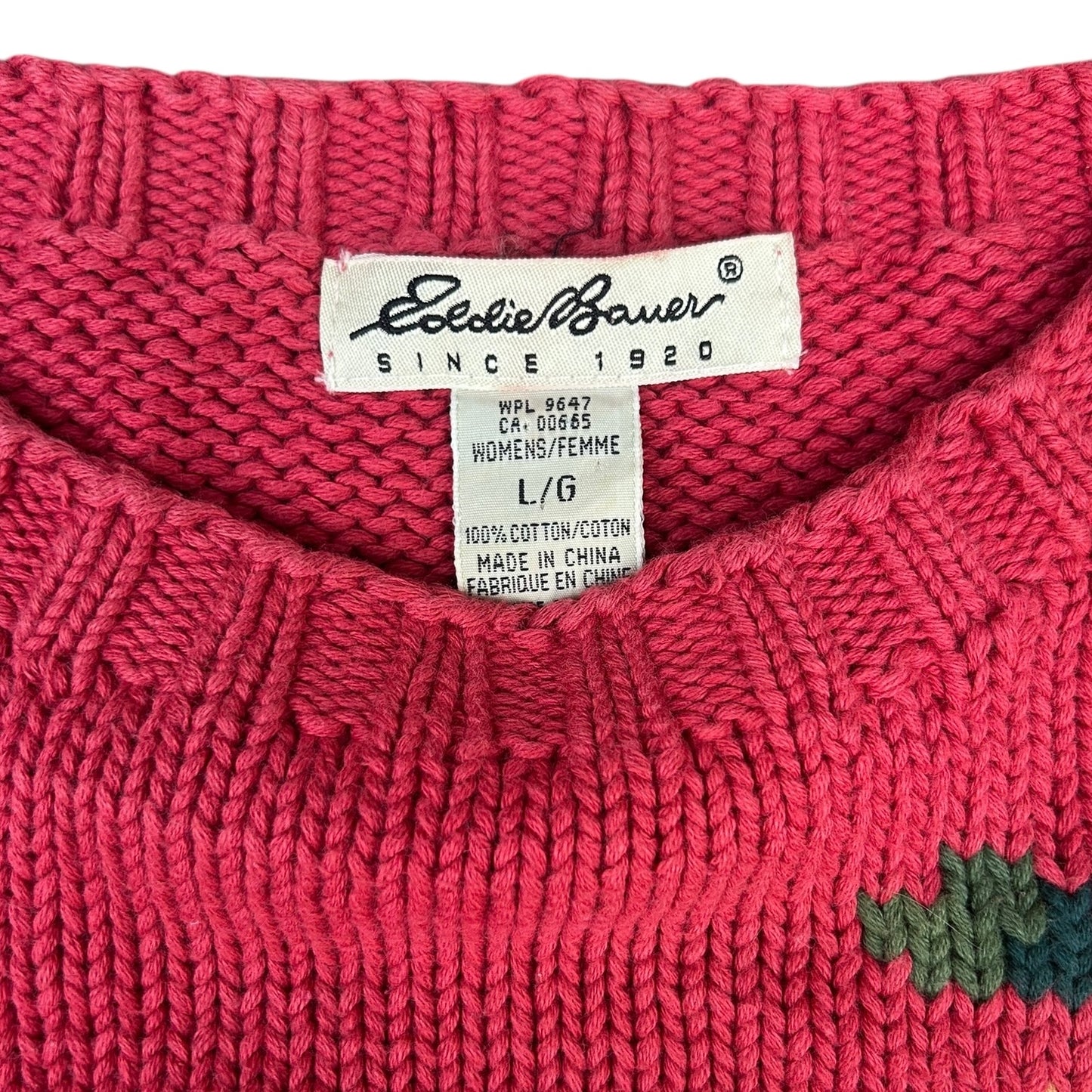 コットンニットセーター／OLD EDDIE BOUER「Delicately scattered flowers」