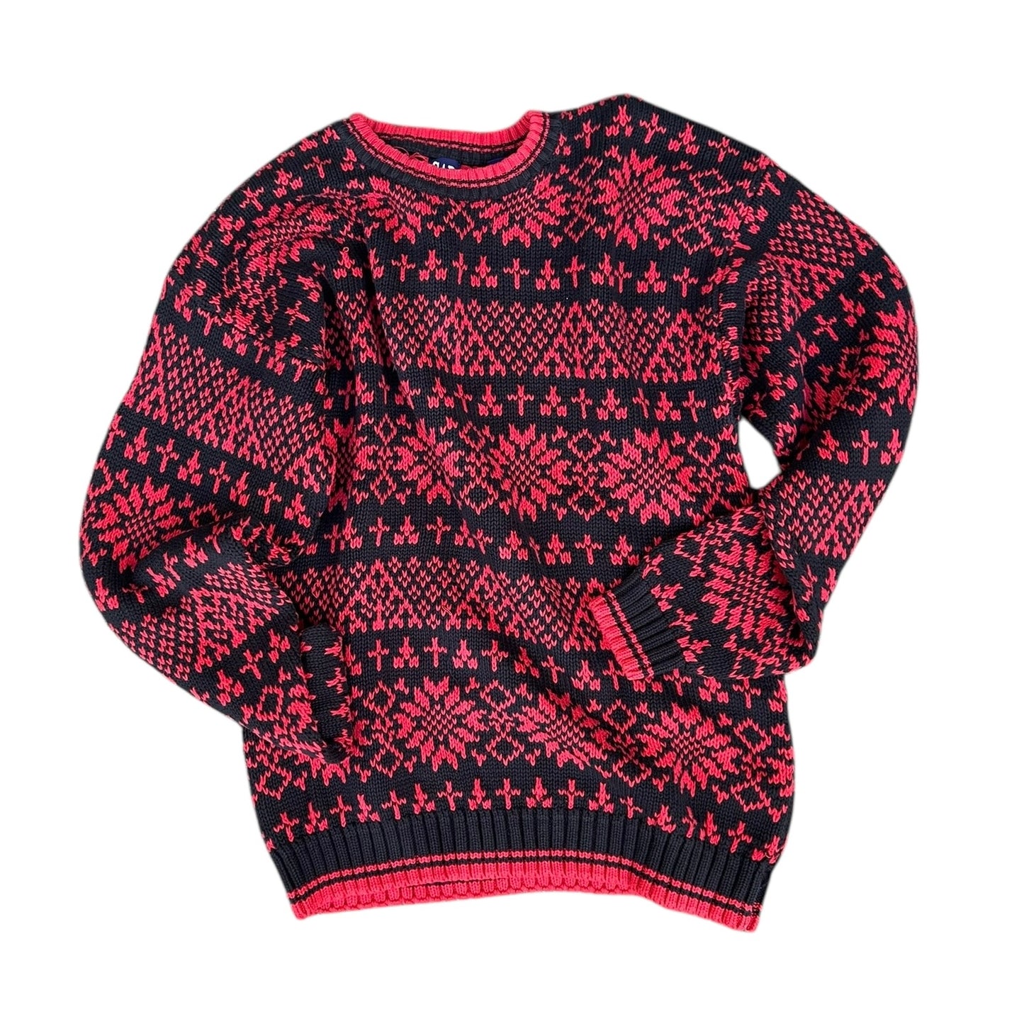 コットンニットセーター／OLD GAP「Many Flowers＆Trees」