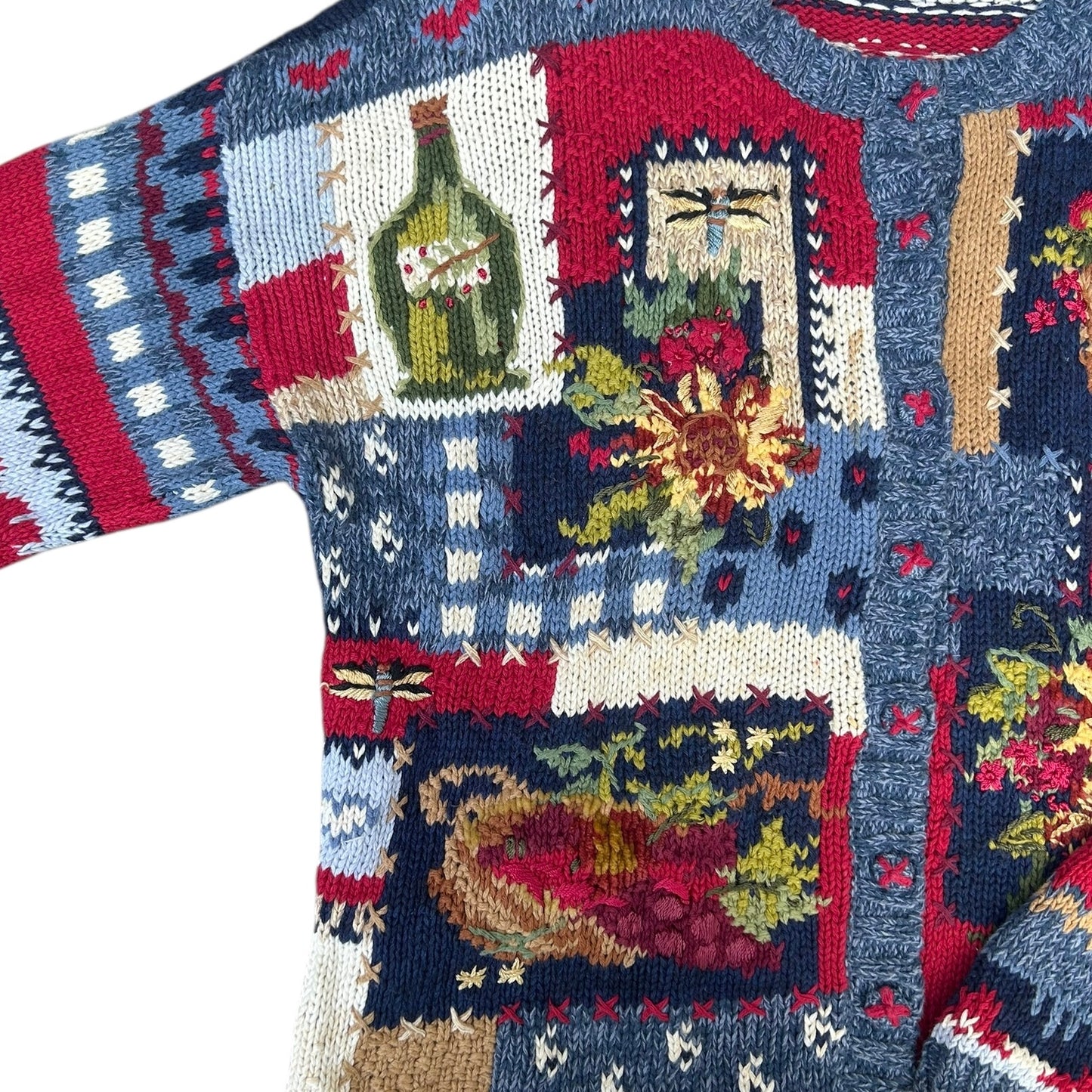 コットンニットカーディガン／TIARA「Flowers,Spirits Artistic Motifs」