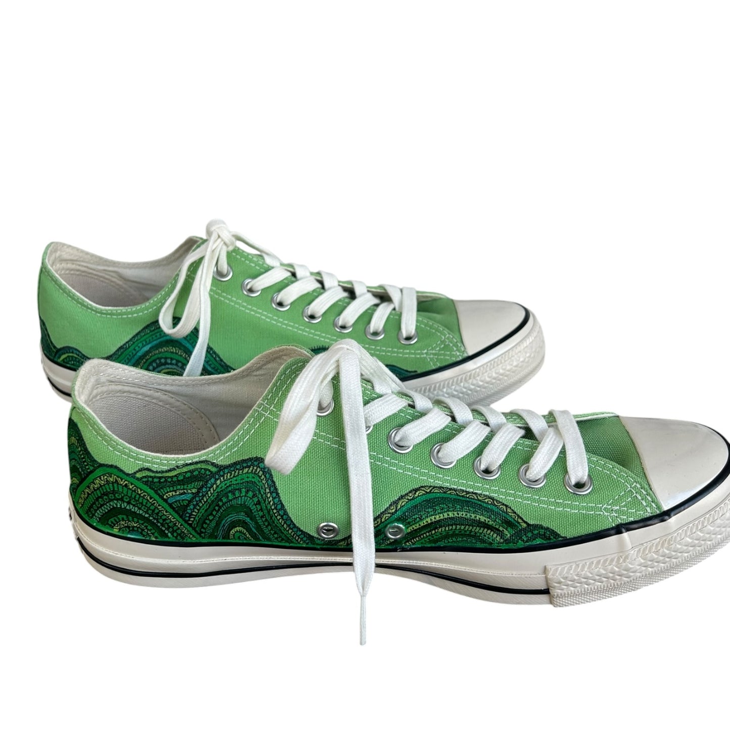 Paitnt Sneaker 『Green Colorful Waves』
