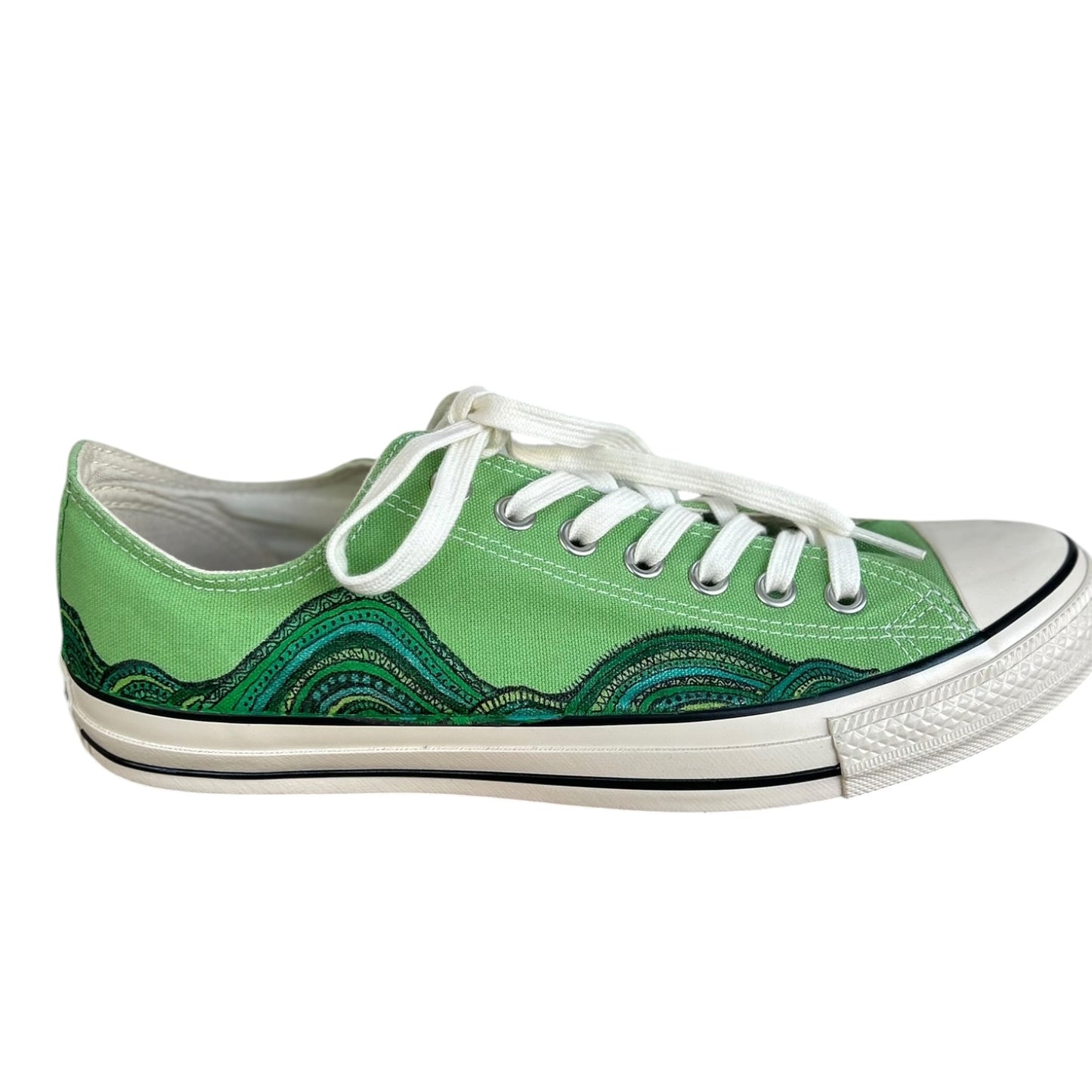 Paitnt Sneaker 『Green Colorful Waves』