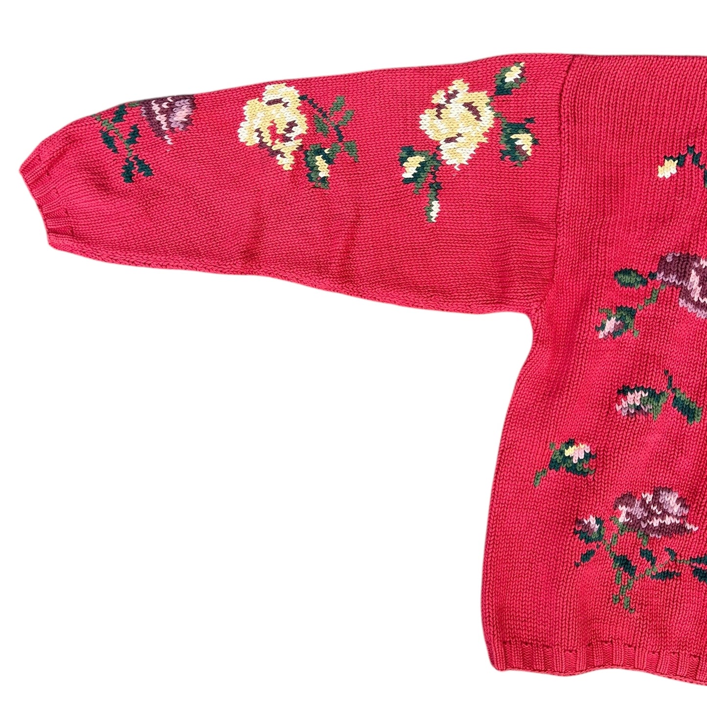 コットンニットセーター／OLD EDDIE BOUER「Delicately scattered flowers」