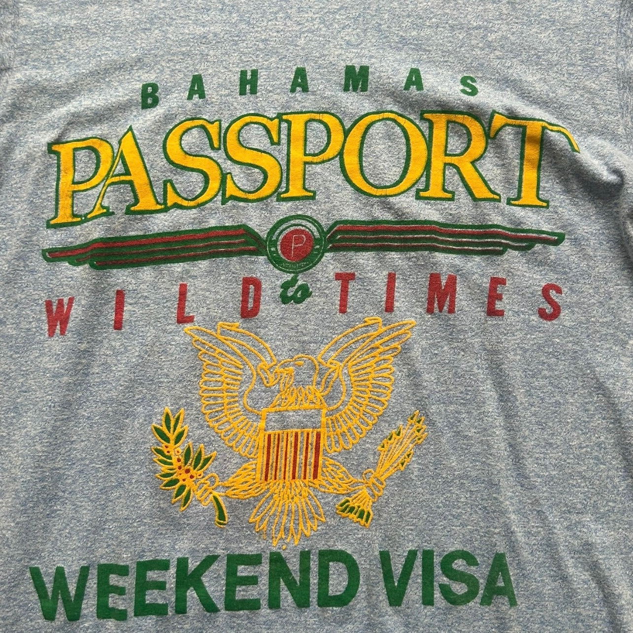 リンガーTシャツ〖霜降りブルー／PASSPORT〗