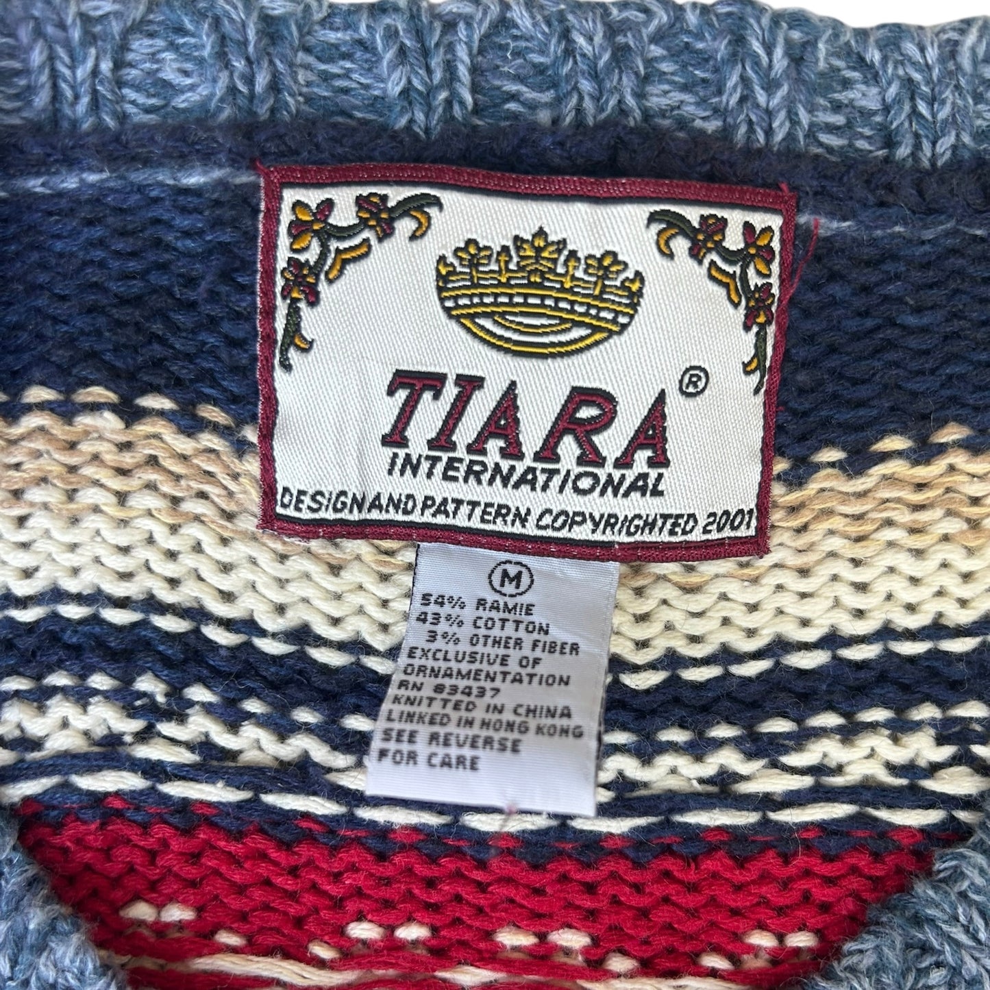 コットンニットカーディガン／TIARA「Flowers,Spirits Artistic Motifs」