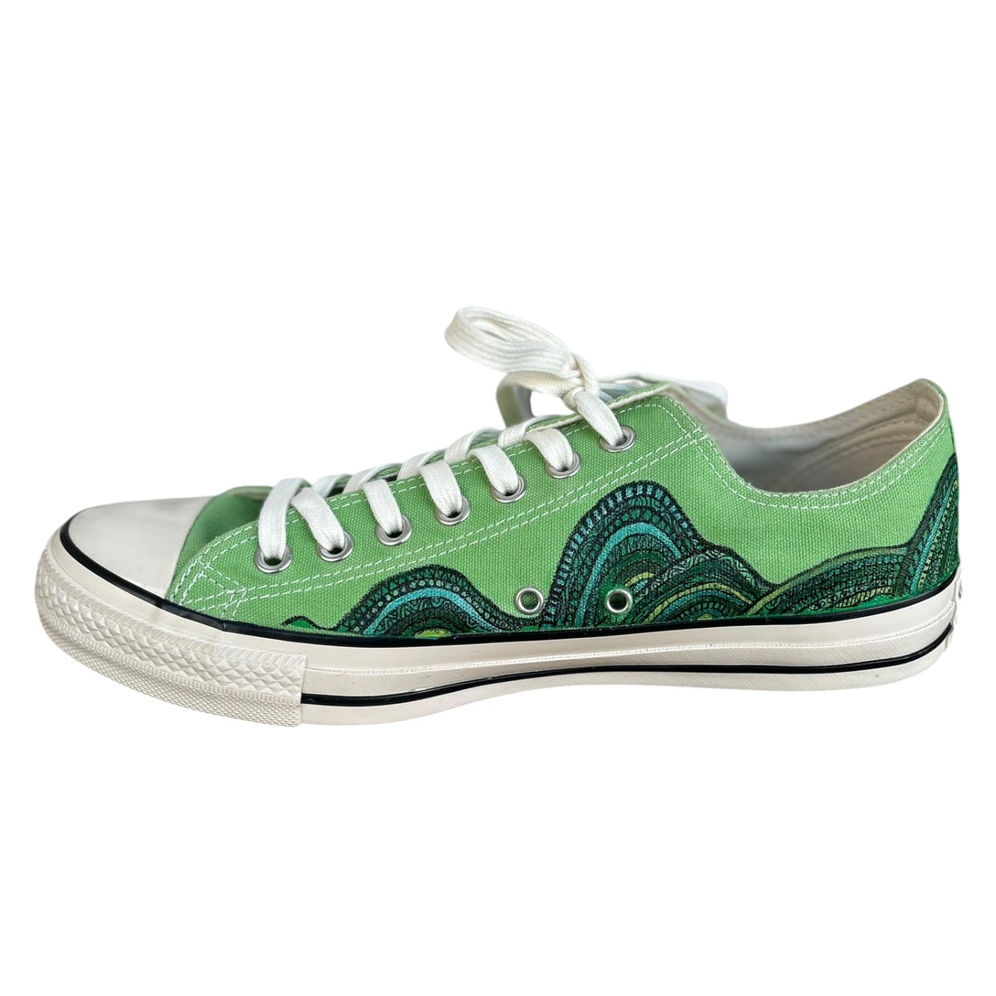 Paitnt Sneaker 『Green Colorful Waves』