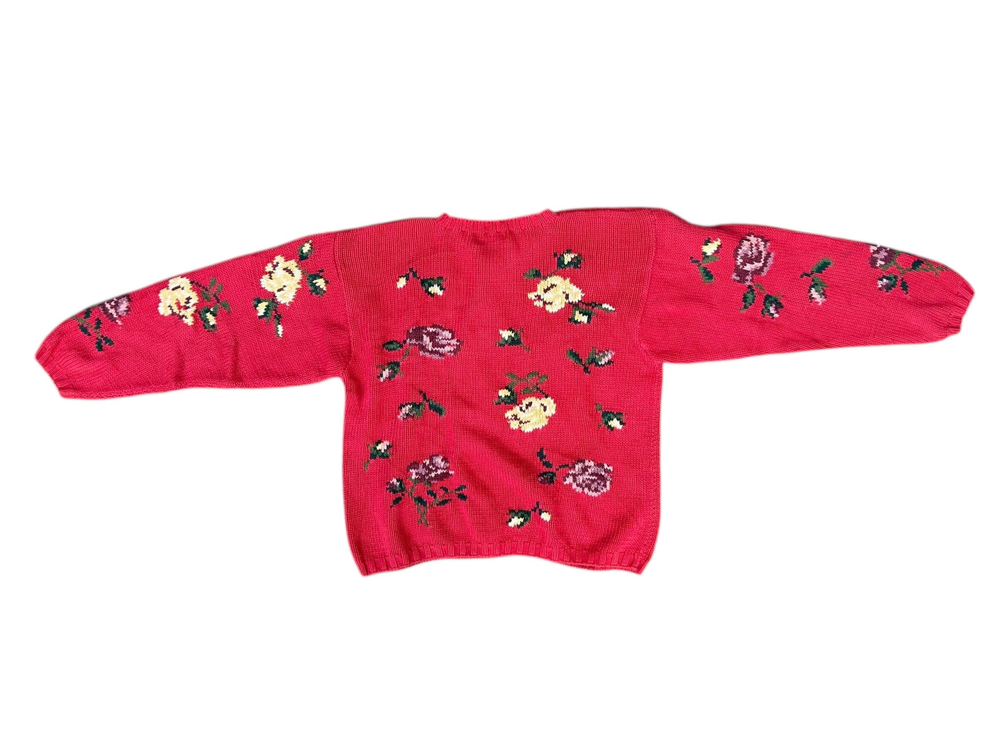 コットンニットセーター／OLD EDDIE BOUER「Delicately scattered flowers」