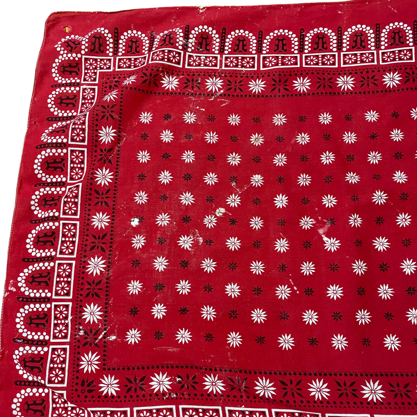 Vintage FastColor "FallingFowers ”RED Bandanna